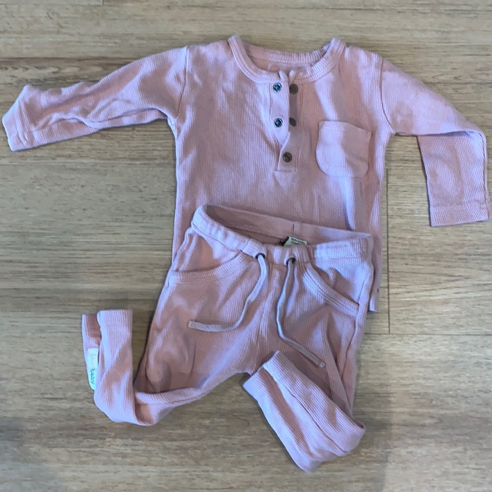 Loved Baby pink pajamas size 9-12m